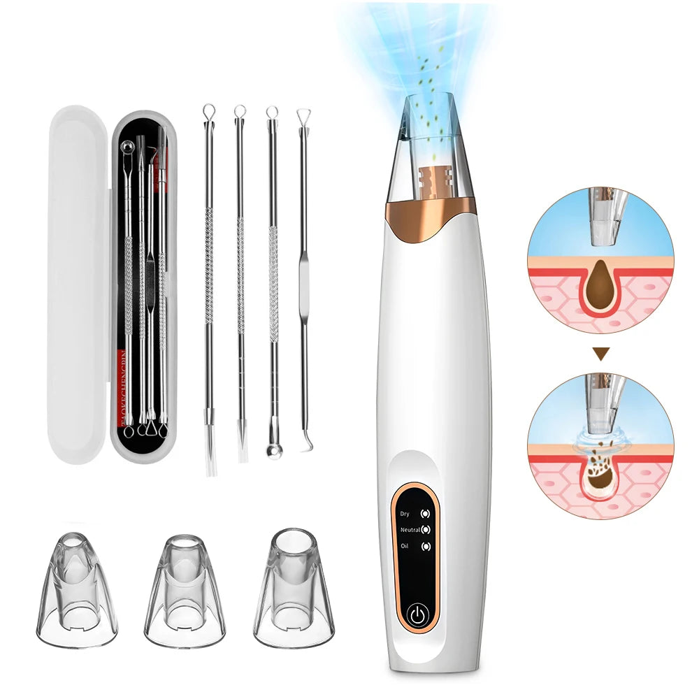 3-Mode Blackhead Remover – Face Vacuum & Dead Skin Cleansing Beauty Machine