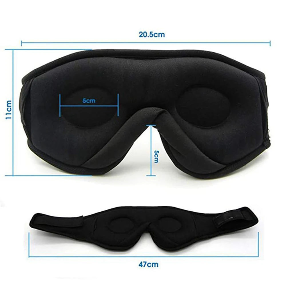 Bluetooth Sleep Mask with Headphones – 3D Eye Mask with Built-in HD Speakers