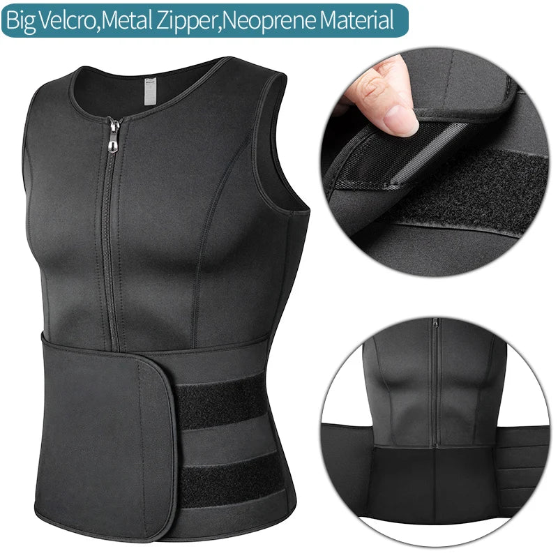 Men’s Waist Trainer Sauna Vest – Fitness Body Shaper & Abdomen Slimming Corset