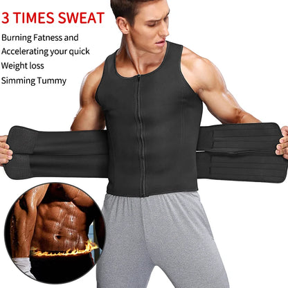 Men’s Waist Trainer Sauna Vest – Fitness Body Shaper & Abdomen Slimming Corset