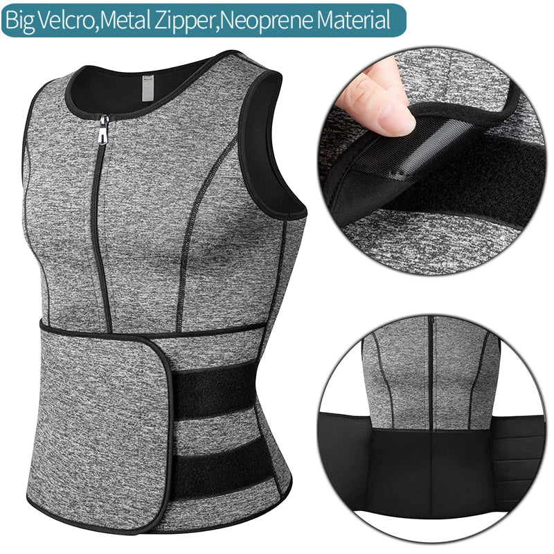Men’s Waist Trainer Sauna Vest – Fitness Body Shaper & Abdomen Slimming Corset