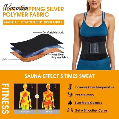 Vensslim Women’s Sauna Sweat Belt – Waist Trainer & Abdomen Slimming Body Shaper