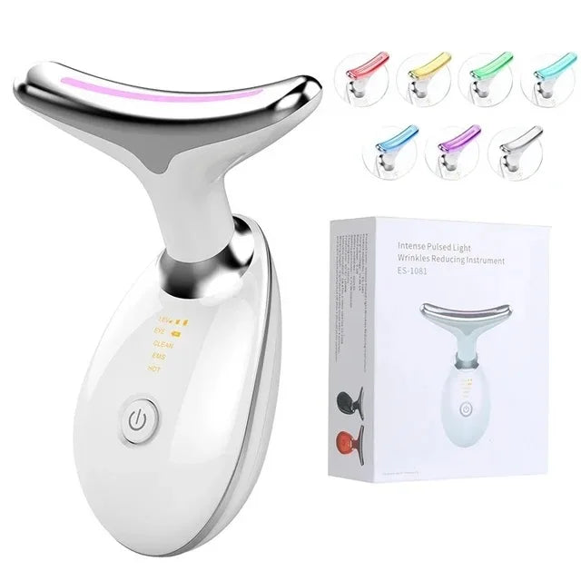 7-Color Anti-Wrinkle Facial Massager – Neck & Face Skin Tightening Device