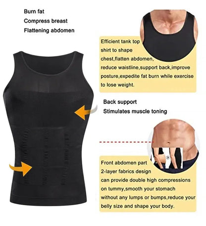 YBFDO Men’s Body Shaper – Slimming Compression Vest & Waist Trainer Tank Top
