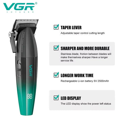 VGR Professional Cordless Hair Trimmer – Electric Metal Clipper for Men (V-003/V-906/V-308)