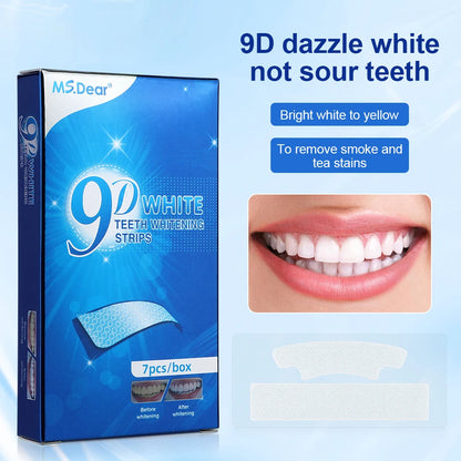14pcs 9D Teeth Whitening Strips – Double Elastic Gel Strips for Oral Care & Whitening