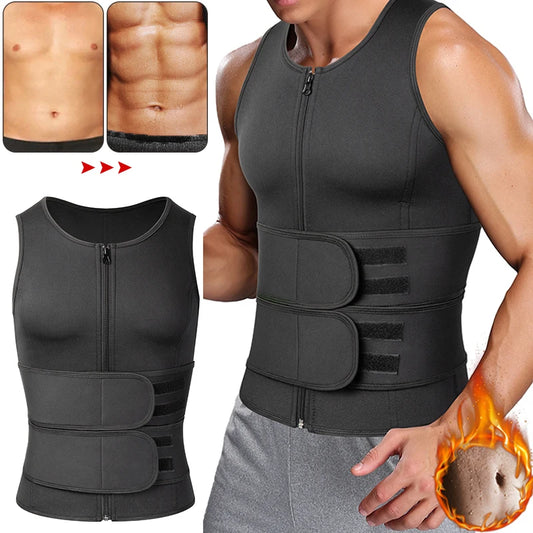 Men’s Waist Trainer Sauna Vest – Fitness Body Shaper & Abdomen Slimming Corset