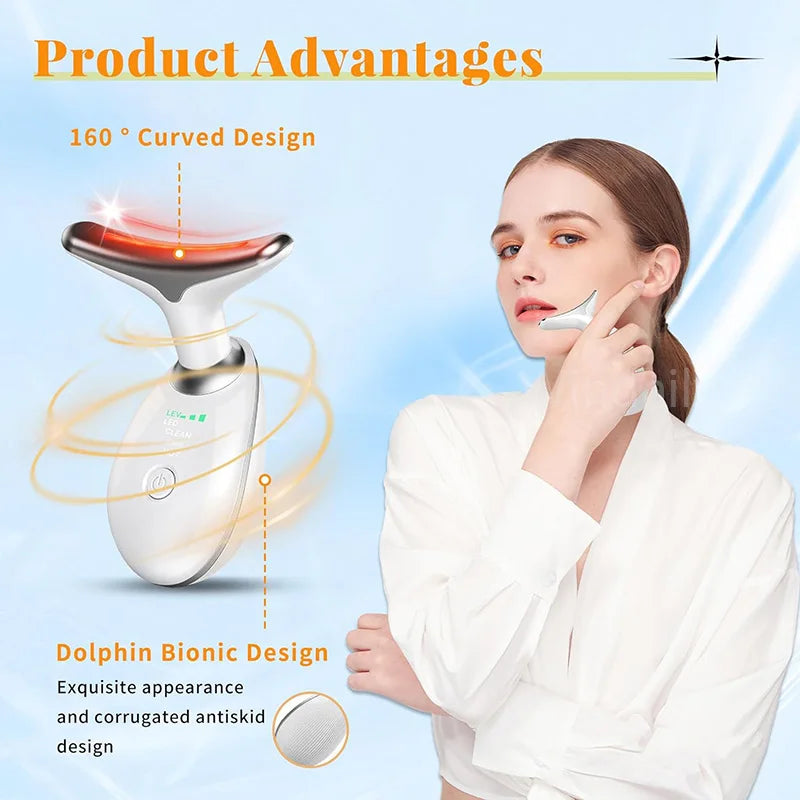 7-Color Anti-Wrinkle Facial Massager – Neck & Face Skin Tightening Device
