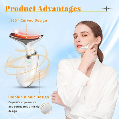7-Color Anti-Wrinkle Facial Massager – Neck & Face Skin Tightening Device
