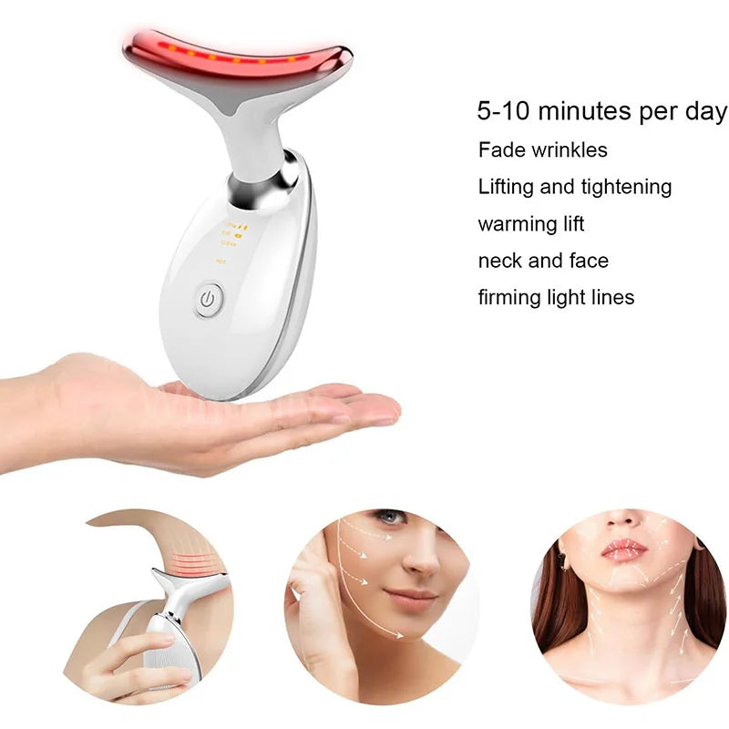 7-Color Anti-Wrinkle Facial Massager – Neck & Face Skin Tightening Device