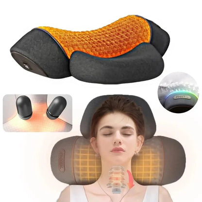 Electric Neck Massager Pillow – Hot Compress, Vibration & Cervical Stretch for Neck, Shoulder & Back