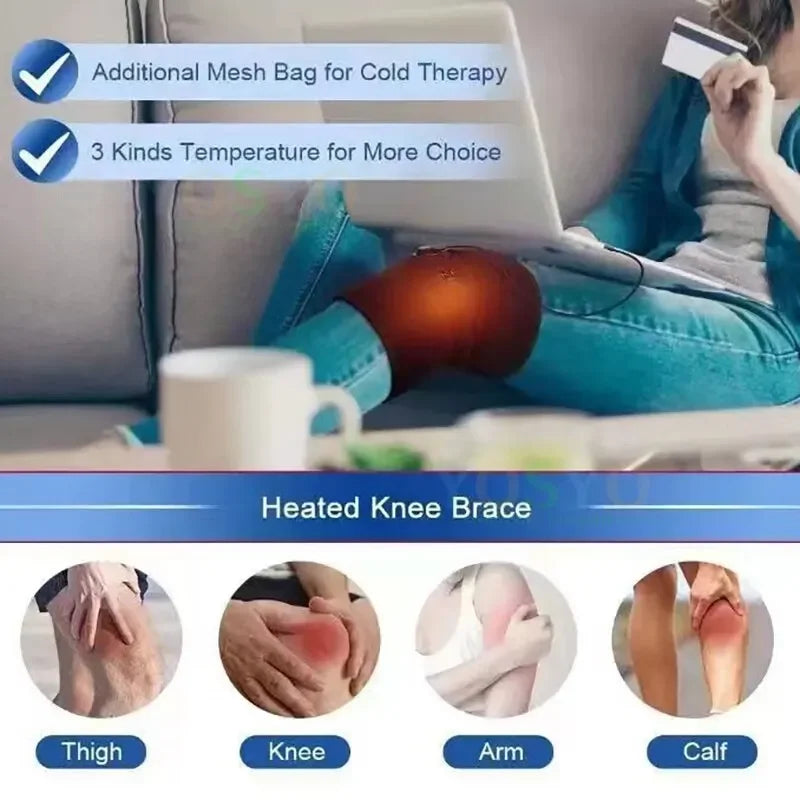 Electric Knee Heating Pad – USB Heated Knee Brace for Arthritis & Joint Pain