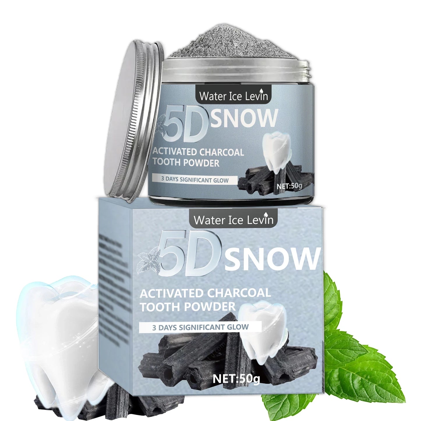 Bamboo Charcoal Tooth Whitening Powder – Natural Deep Cleaning & Fresh Breath for Men and Women