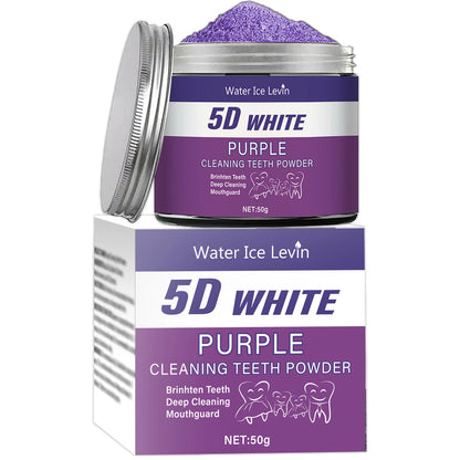 Purple Teeth Whitening Powder 50g - Deep Cleaning, Fresh Breath, and Natural Pearl Essence