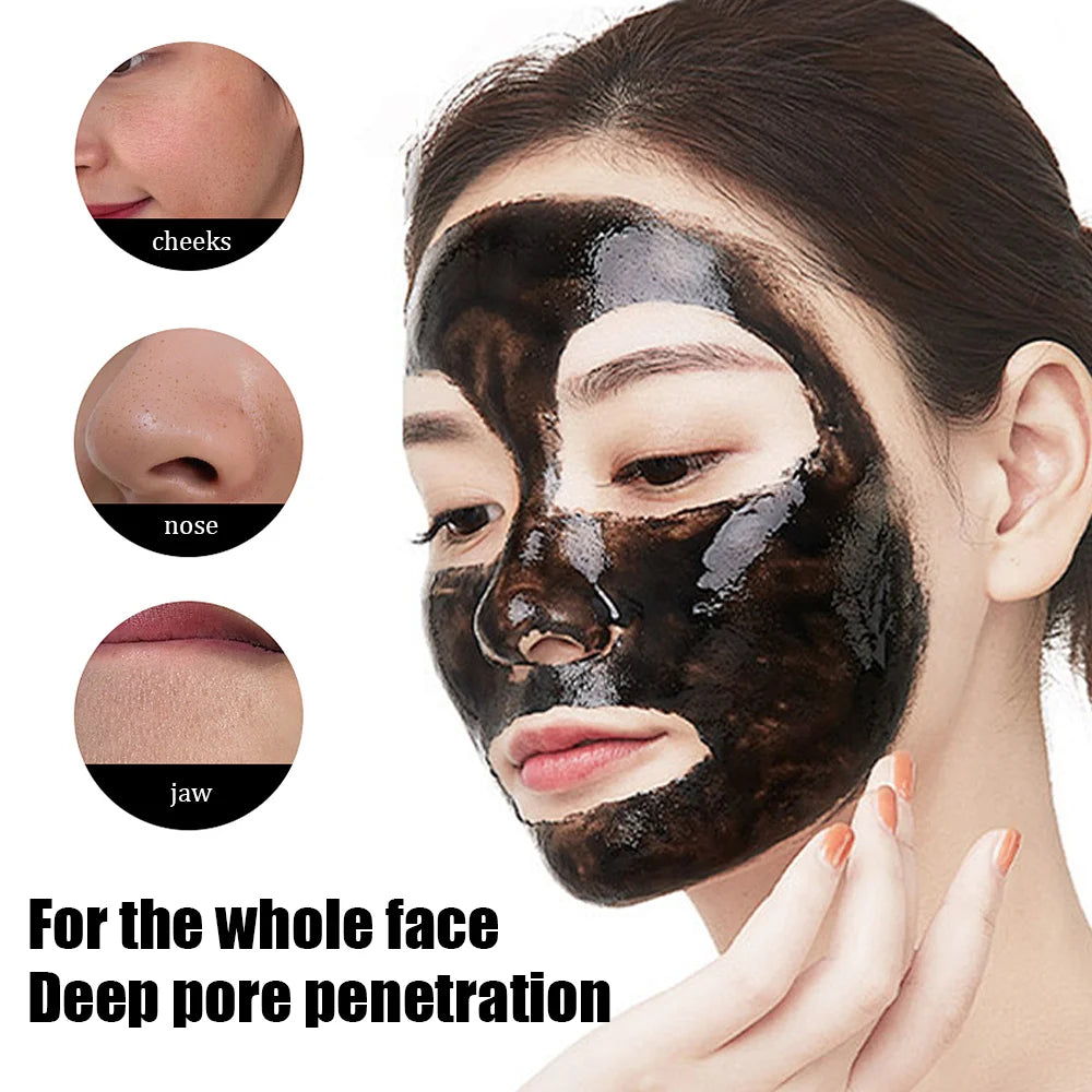 60g Bamboo Charcoal Fiber Mask – Deep Cleansing & Blackhead Removal Exfoliating Treatment