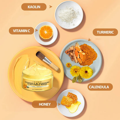 Vitamin C & Turmeric Exfoliating Facial Mask – Deep Cleansing & Pore-Improving Skincare