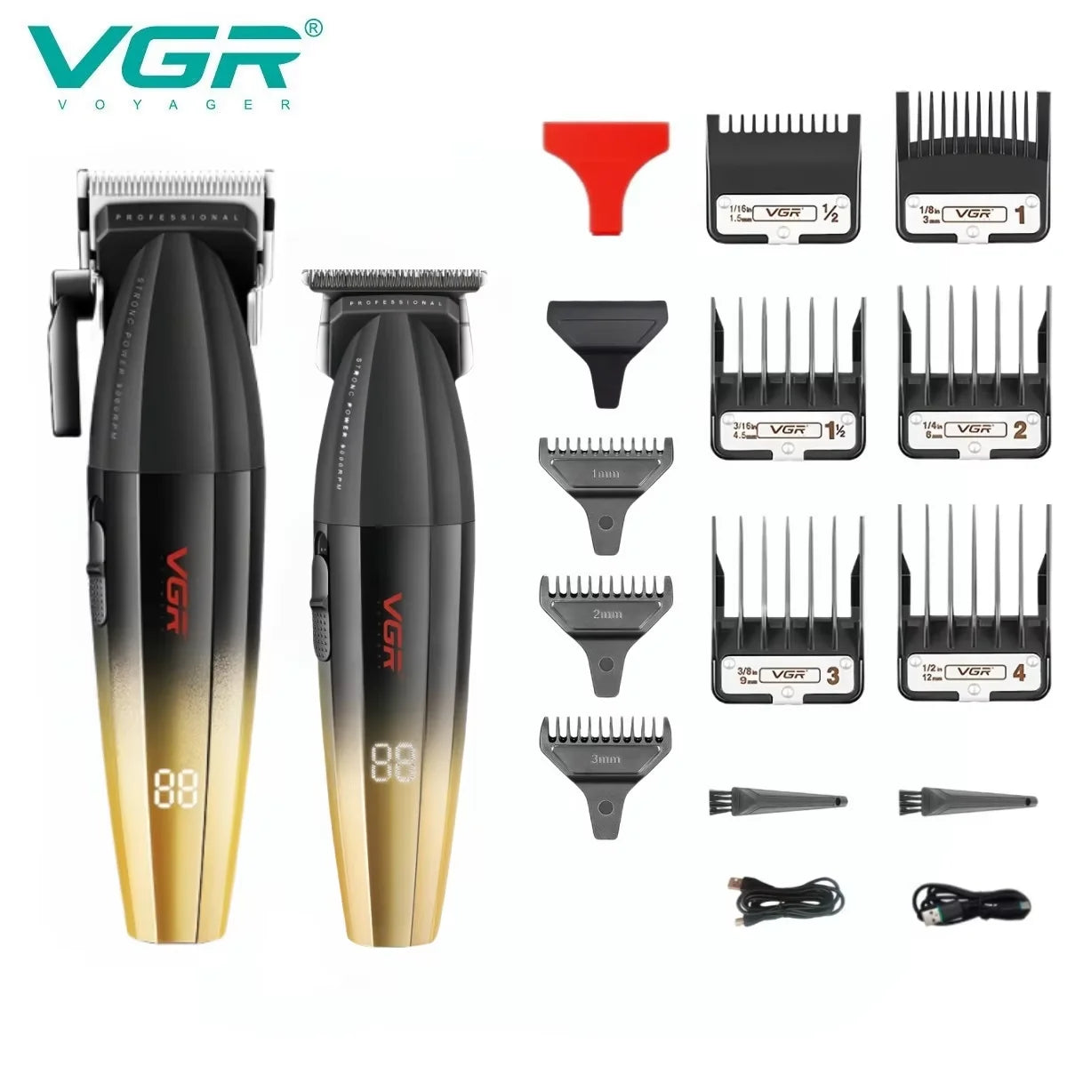 VGR Professional Cordless Hair Trimmer – Electric Metal Clipper for Men (V-003/V-906/V-308)