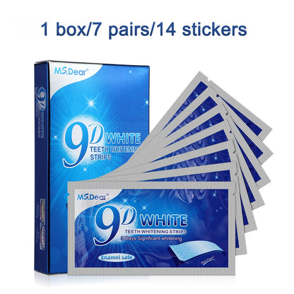 14pcs 9D Teeth Whitening Strips – Double Elastic Gel Strips for Oral Care & Whitening