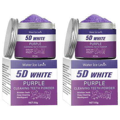 Purple Teeth Whitening Powder 50g - Deep Cleaning, Fresh Breath, and Natural Pearl Essence