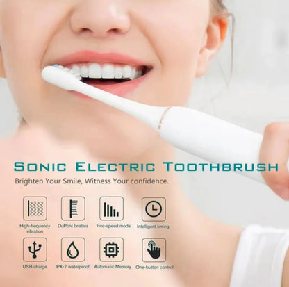 Sonic Electric Toothbrush for Adults – USB Rechargeable, IPX7 Waterproof, 6 Cleaning Modes