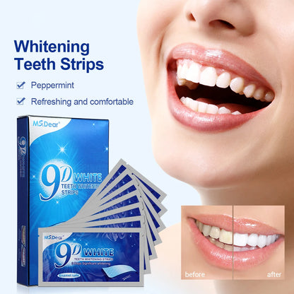 14pcs 9D Teeth Whitening Strips – Double Elastic Gel Strips for Oral Care & Whitening