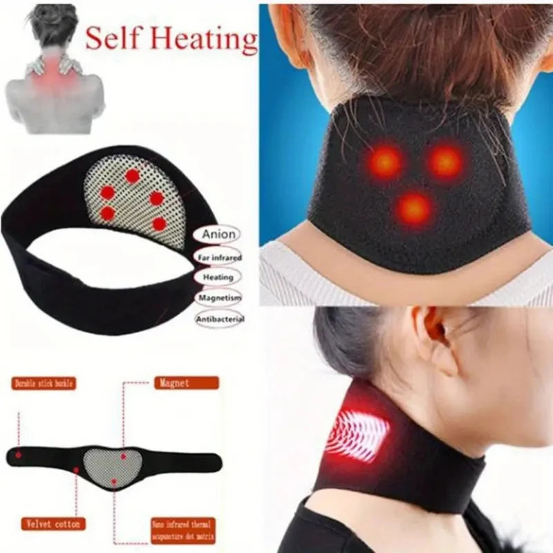 Self-Heating Magnetic Neck Support Brace – Portable Cervical Pillow with Heat Therapy