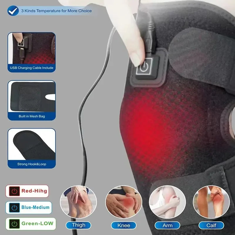 Electric Knee Heating Pad – USB Heated Knee Brace for Arthritis & Joint Pain