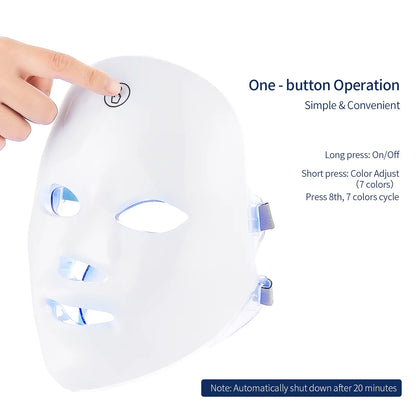 EzzyGlow™ 7-Color LED Therapy Mask – Rechargeable Photon Light for Firm, Bright & Youthful Skin