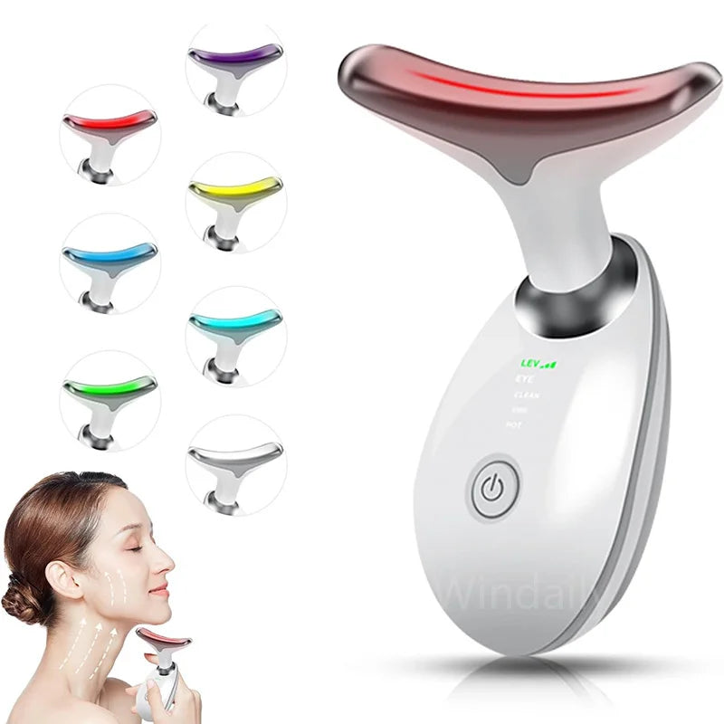 7-Color Anti-Wrinkle Facial Massager – Neck & Face Skin Tightening Device