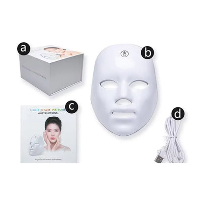 EzzyGlow™ 7-Color LED Therapy Mask – Rechargeable Photon Light for Firm, Bright & Youthful Skin