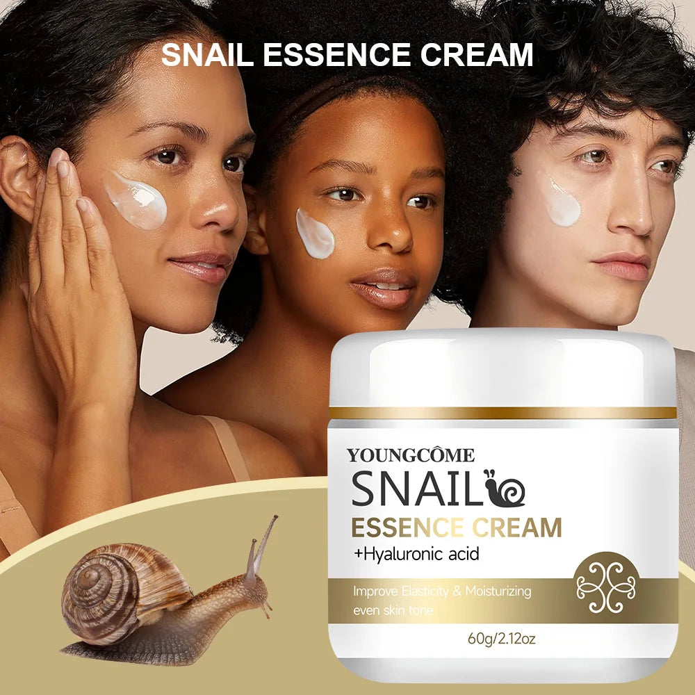 Snail Essence Cream with Hyaluronic Acid & Retinol – Moisturizing, Firming, and Whitening Skincare