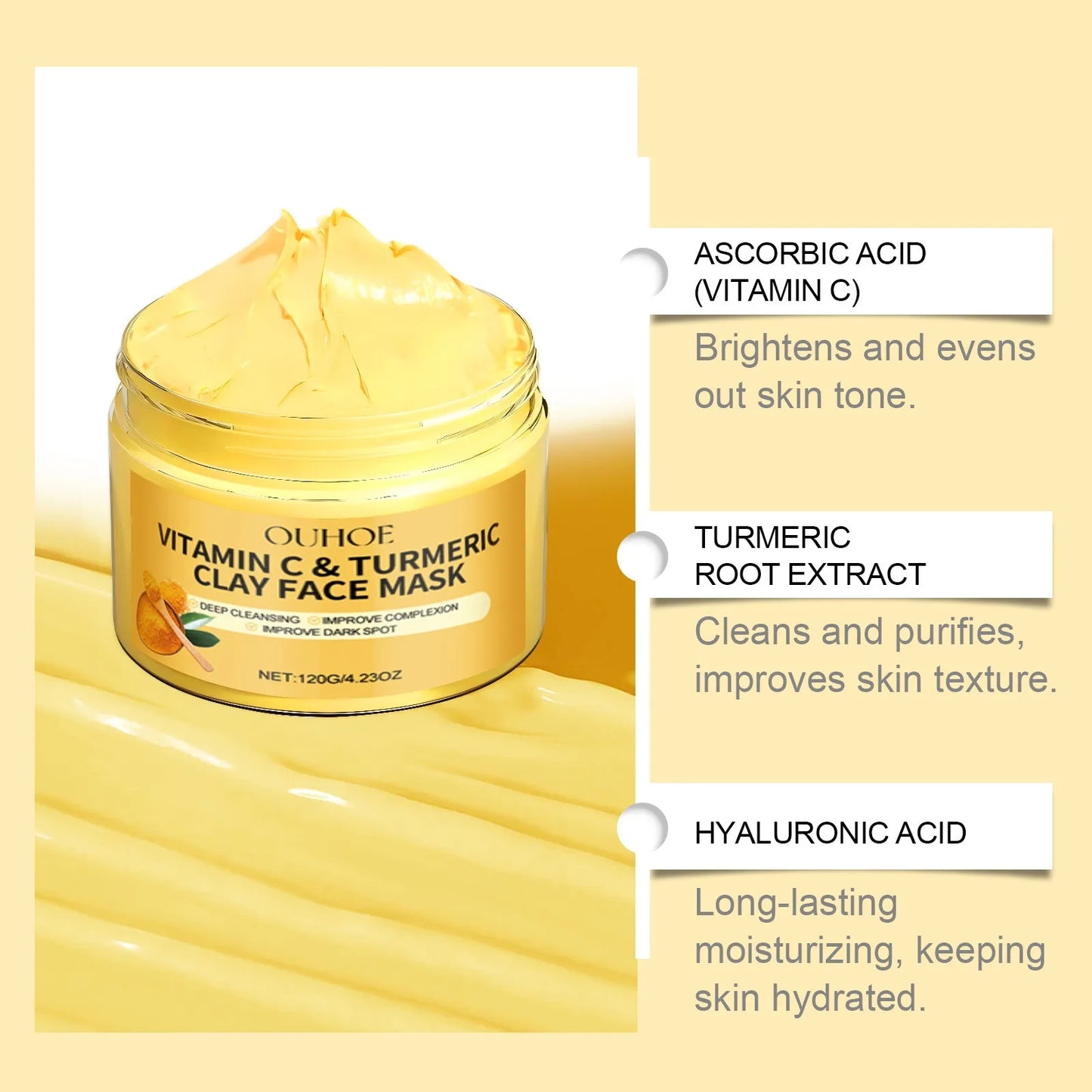 Vitamin C & Turmeric Exfoliating Facial Mask – Deep Cleansing & Pore-Improving Skincare