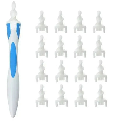 Ear Wax Remover Tool – Silicone Ear Cleaner with 16 Replacement Tips