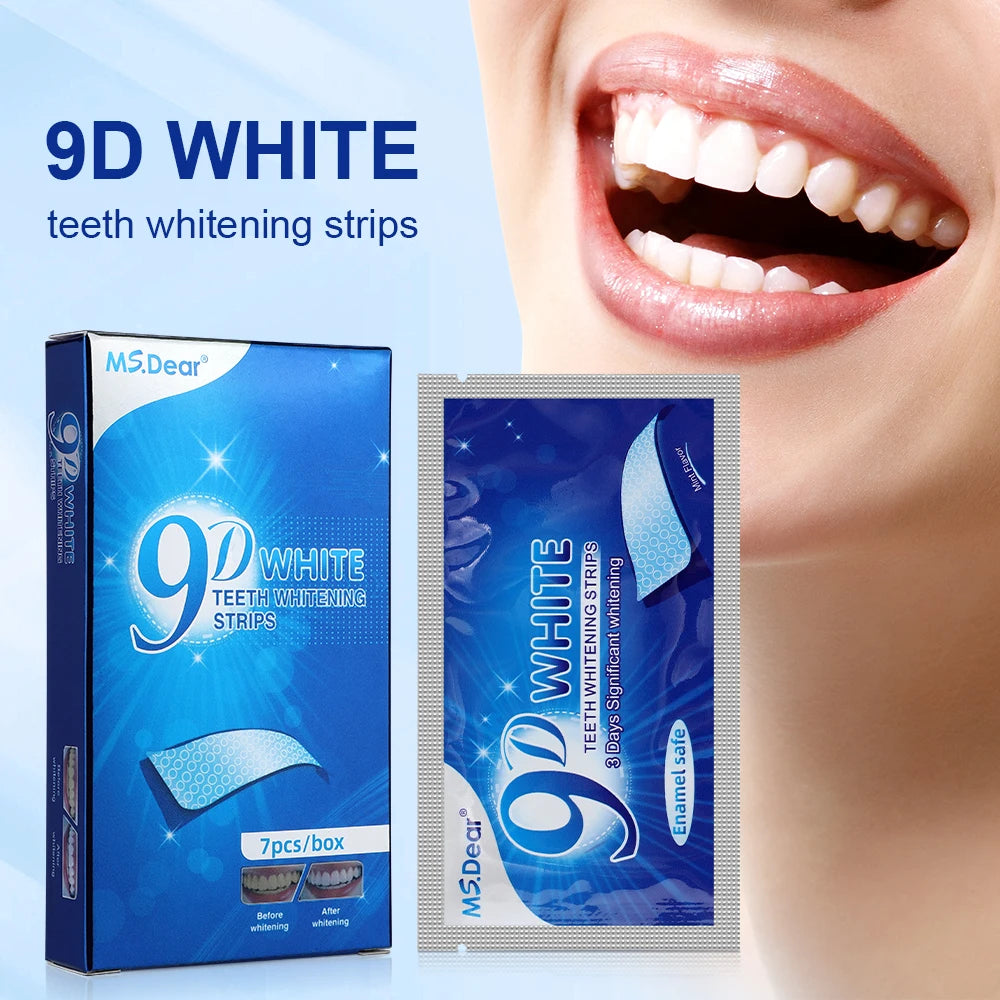 14pcs 9D Teeth Whitening Strips – Double Elastic Gel Strips for Oral Care & Whitening