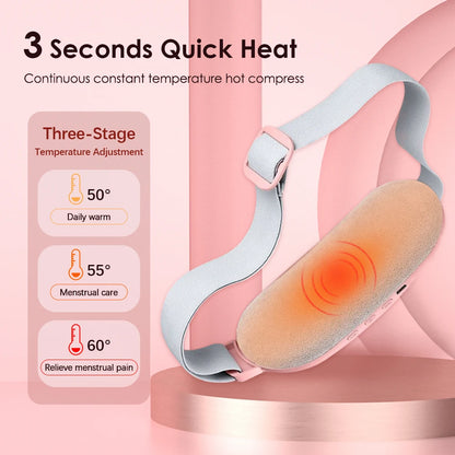 Electric Heating Pad for Menstrual Cramps – Hot Compress & Vibration Massager Belt for Women
