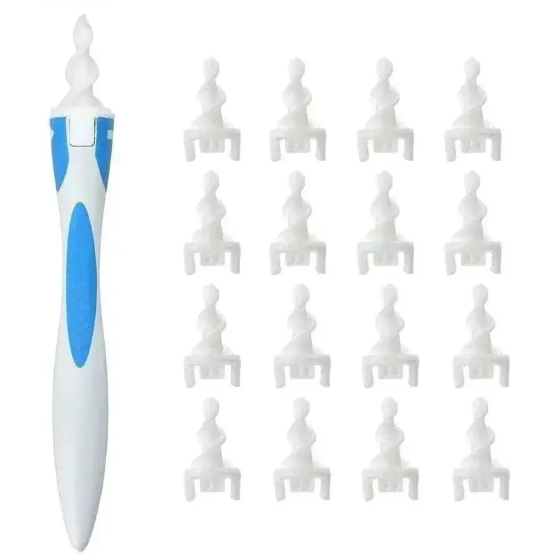 Ear Wax Remover Tool – Silicone Ear Cleaner with 16 Replacement Tips