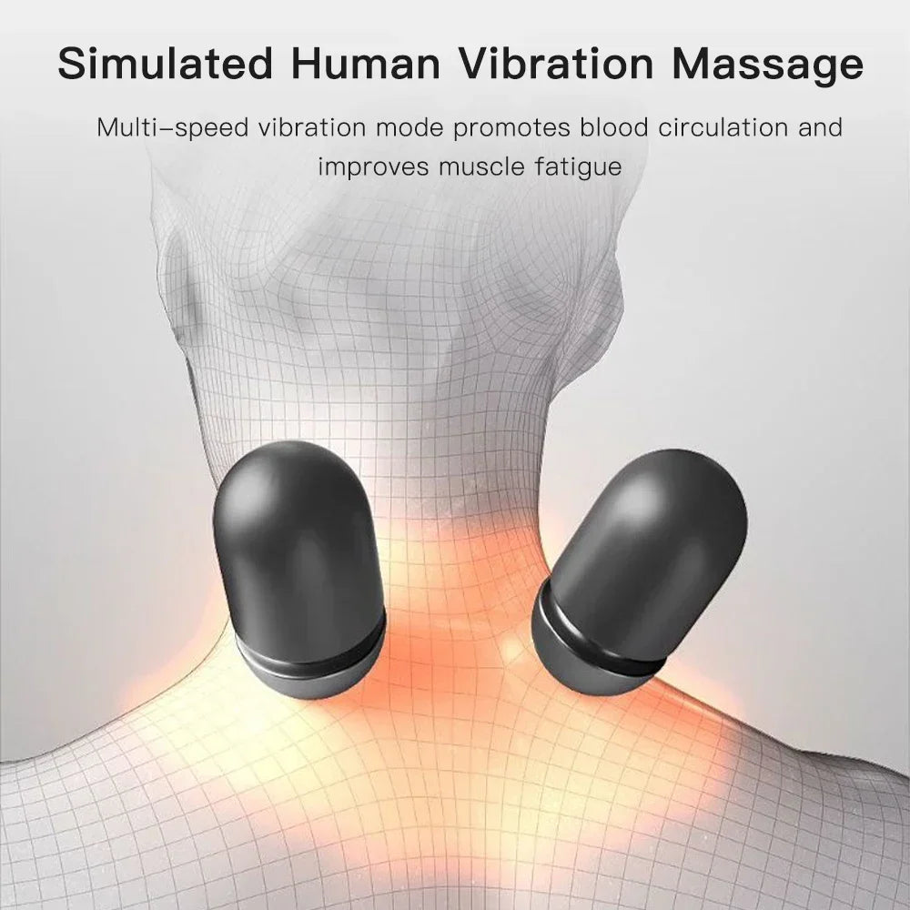 Electric Neck Massager Pillow – Hot Compress, Vibration & Cervical Stretch for Neck, Shoulder & Back
